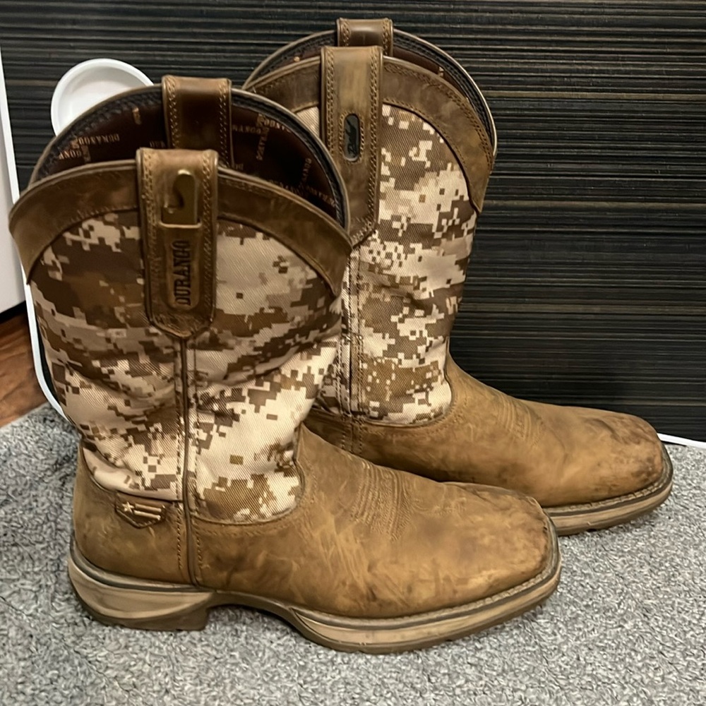 Durango Brown and Camo Men US Size 10 Boots